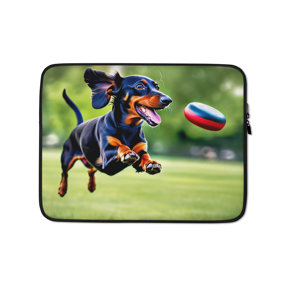 PugMug Custom Black Dachshund Laptop Sleeve