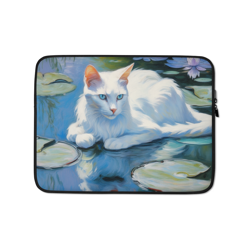 PugMug Custom White Companion Cat Laptop Sleeve