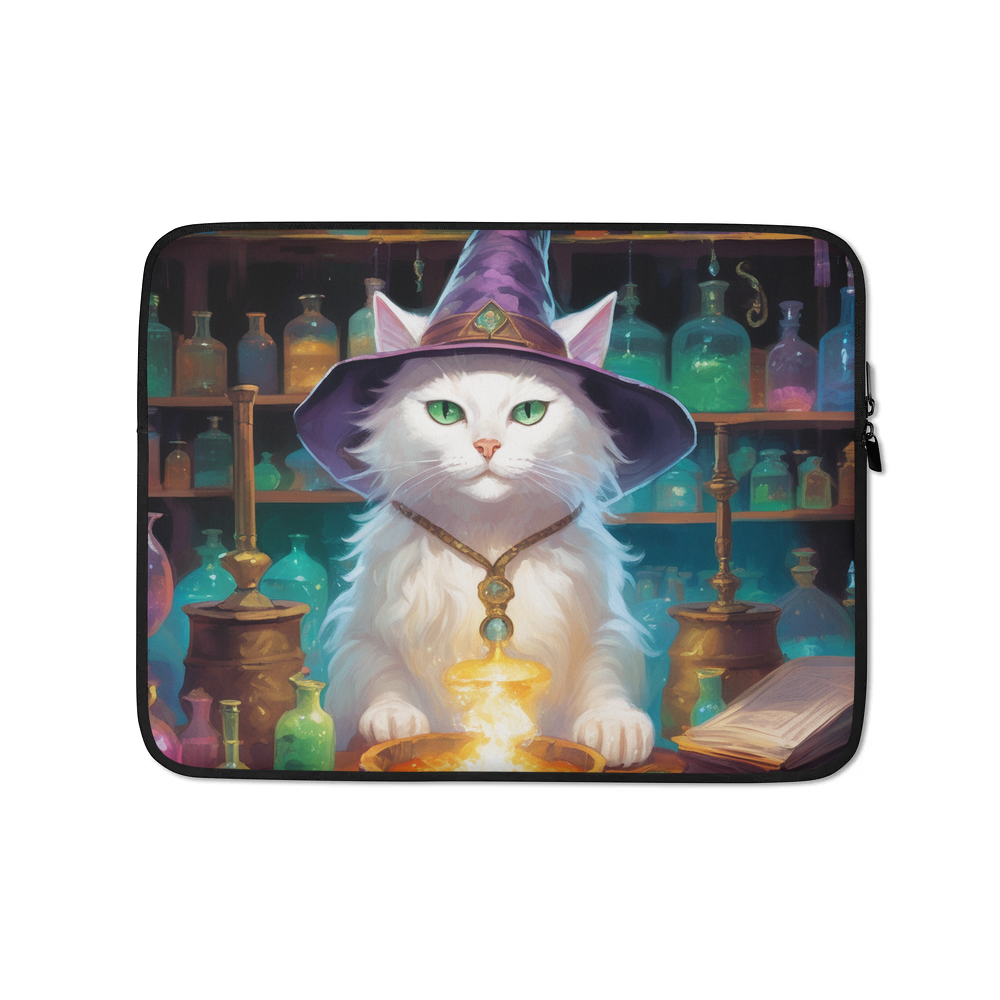 PugMug Custom White Exotic Cat Laptop Sleeve
