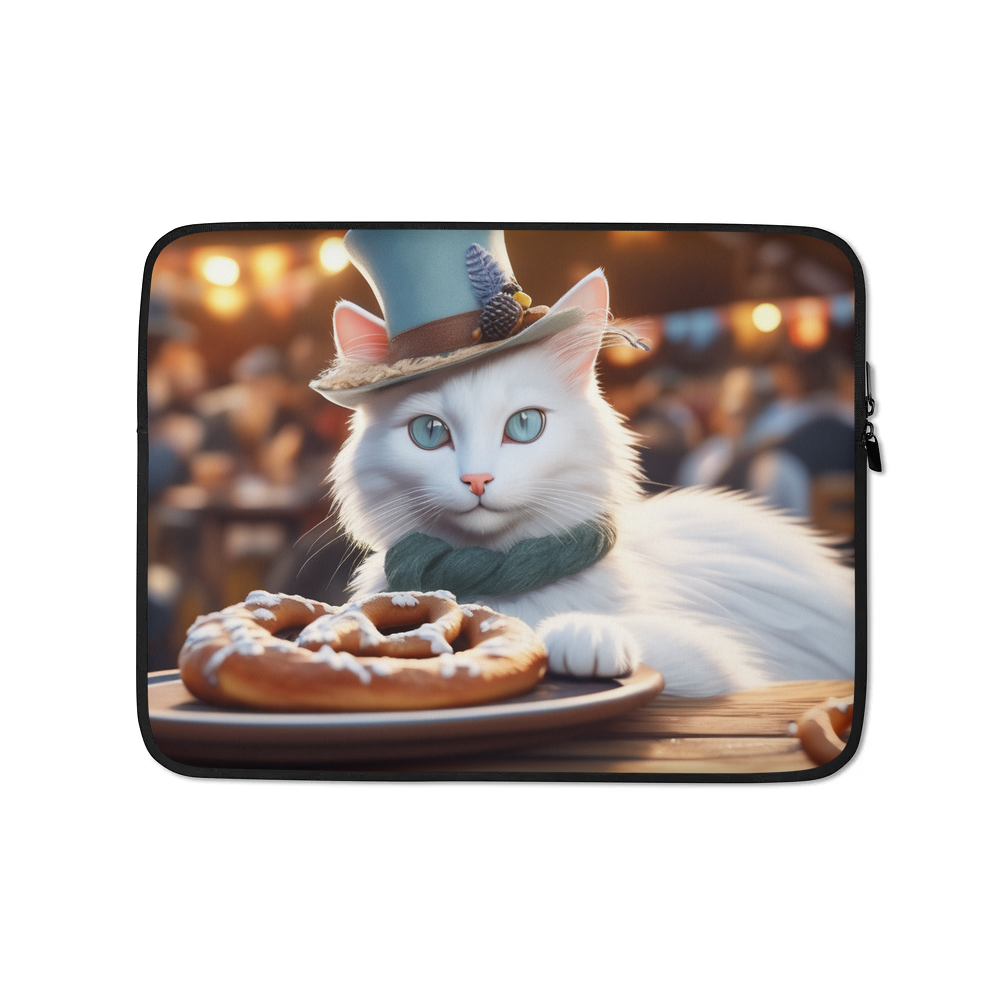PugMug Custom White Companion Cat Laptop Sleeve
