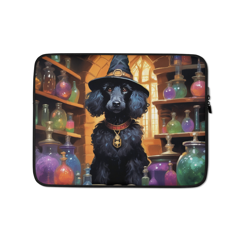 PugMug Custom Black Poodle Laptop Sleeve