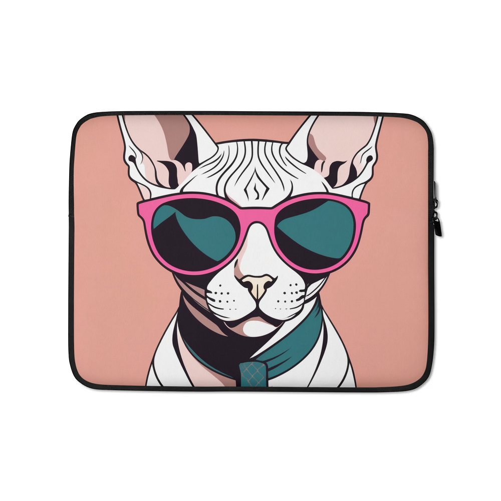PugMug Custom White Sphynx Cat Laptop Sleeve