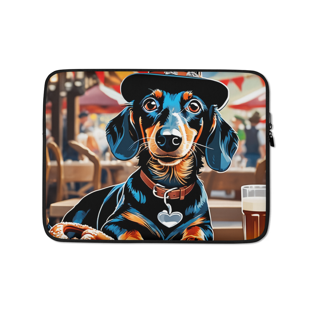 PugMug Custom Black Dachshund Laptop Sleeve