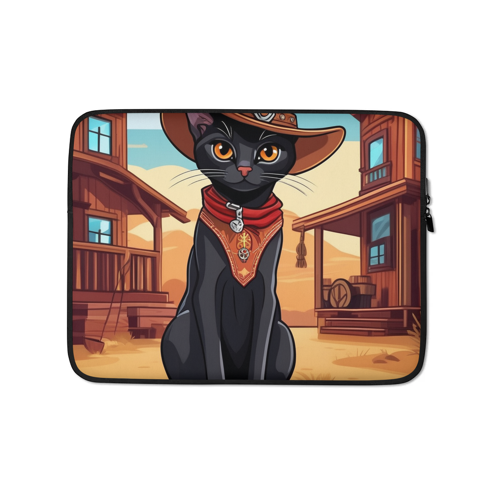 PugMug Custom Black Abyssinian Cat Laptop Sleeve