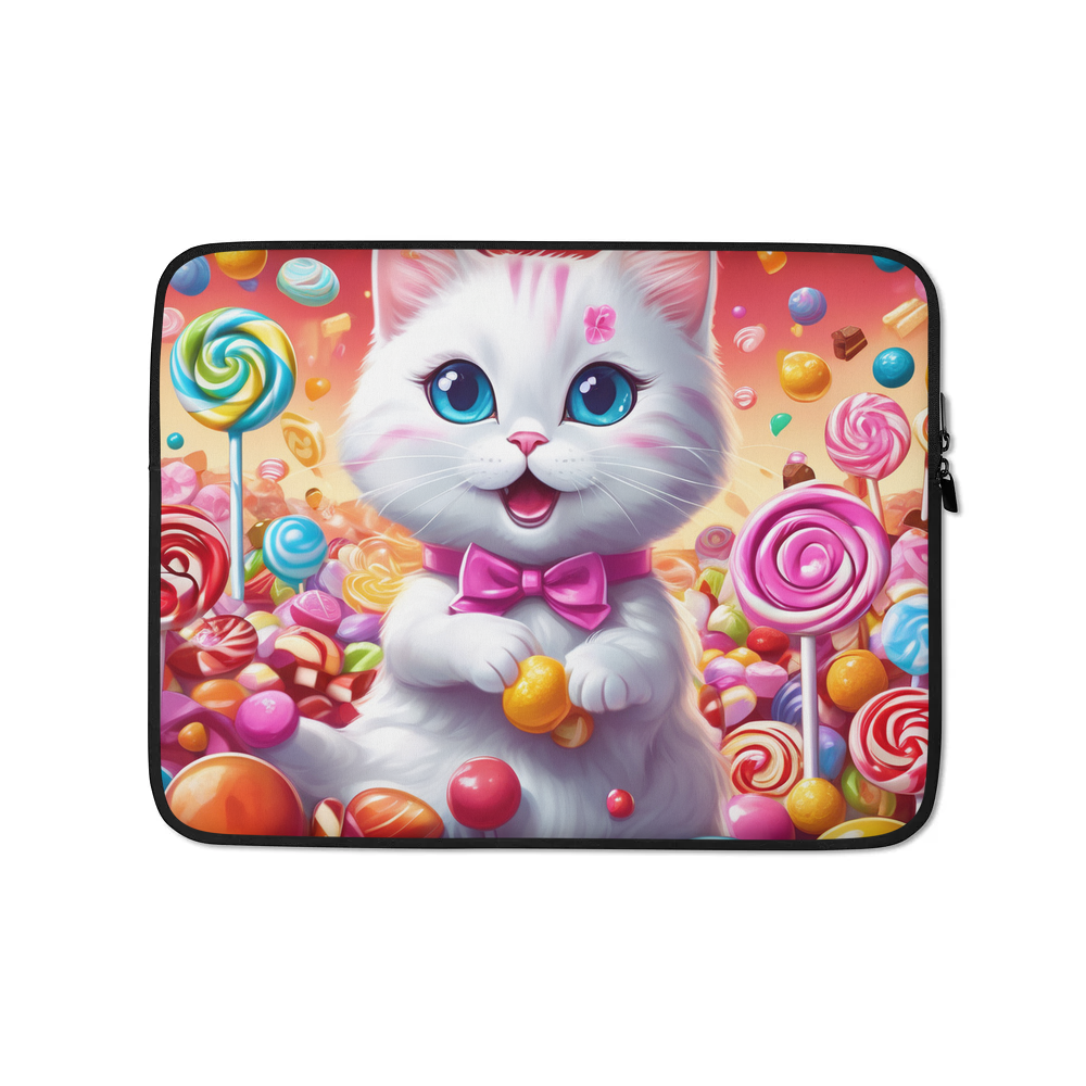 PugMug Custom White Companion Cat Laptop Sleeve