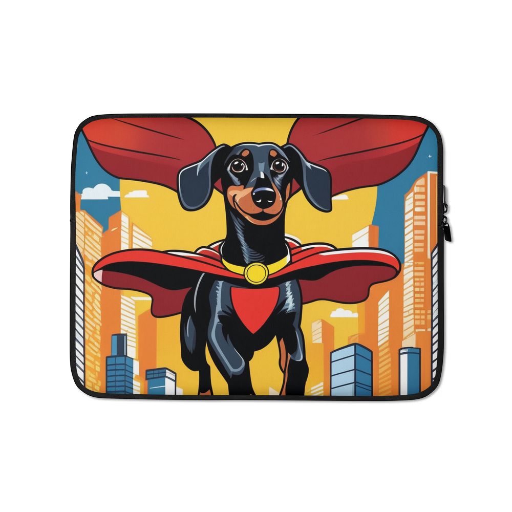 PugMug Custom Black Dachshund Laptop Sleeve