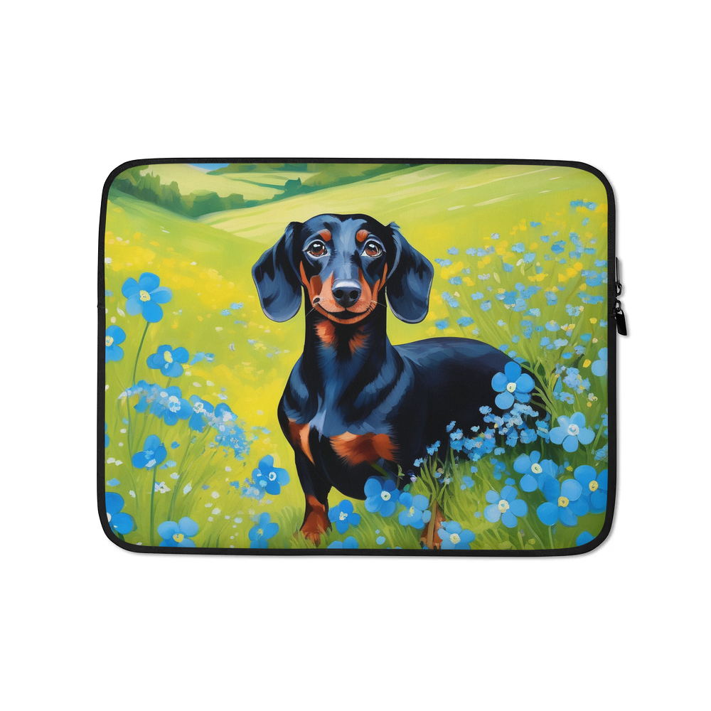 PugMug Custom Black Dachshund Laptop Sleeve