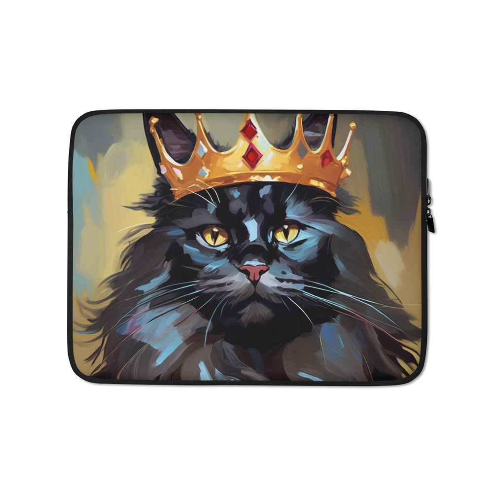 PugMug Custom Black Maine Coon Cat Laptop Sleeve
