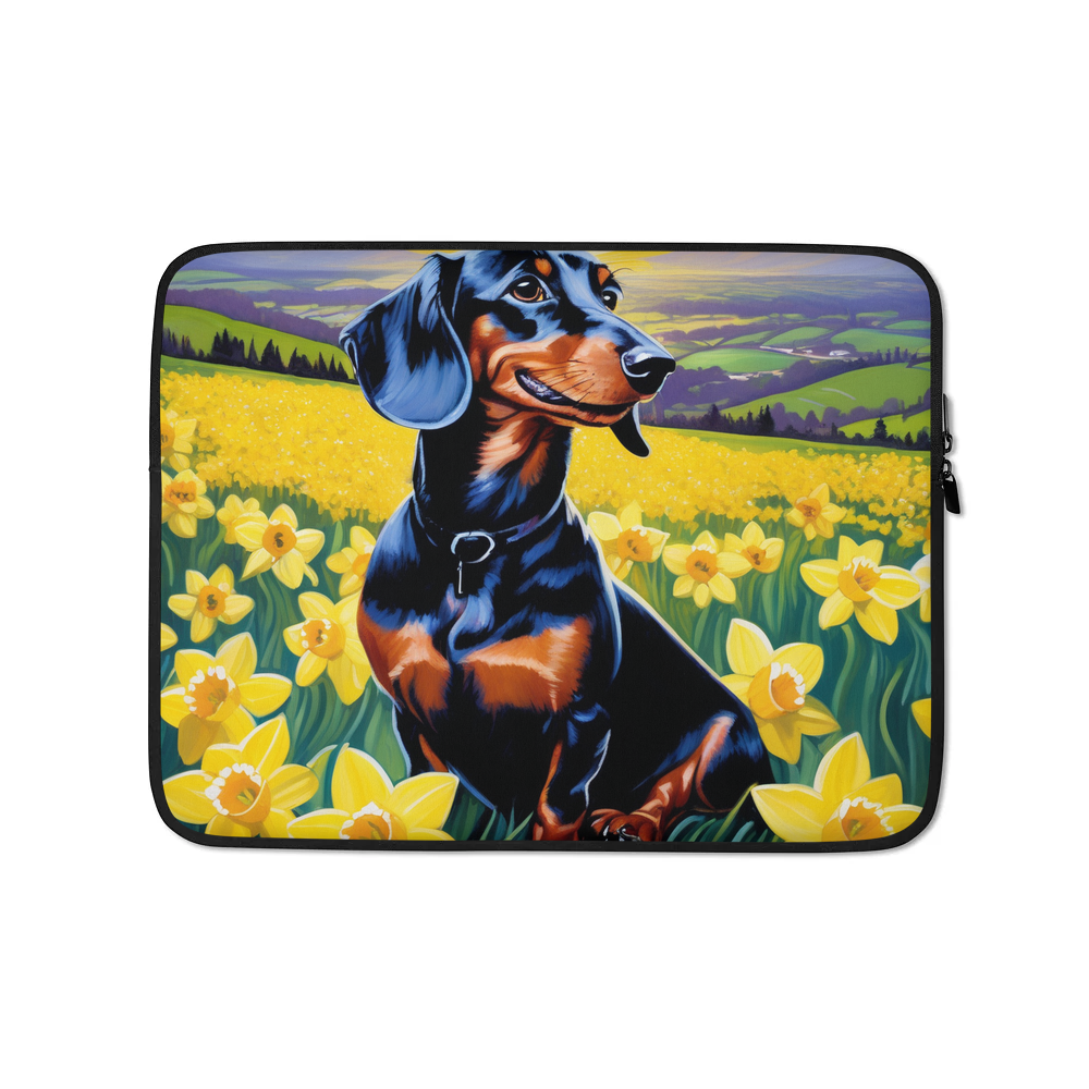 PugMug Custom Black Dachshund Laptop Sleeve