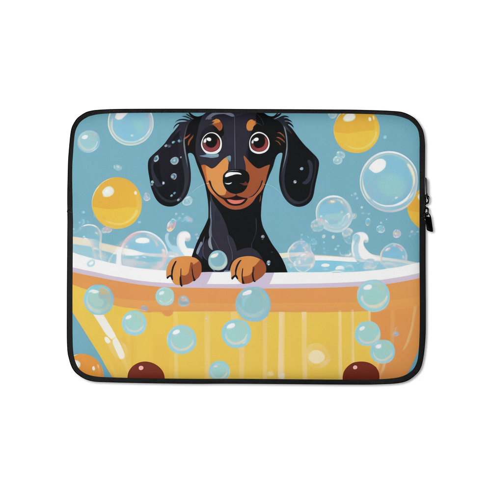 PugMug Custom Black Dachshund Laptop Sleeve