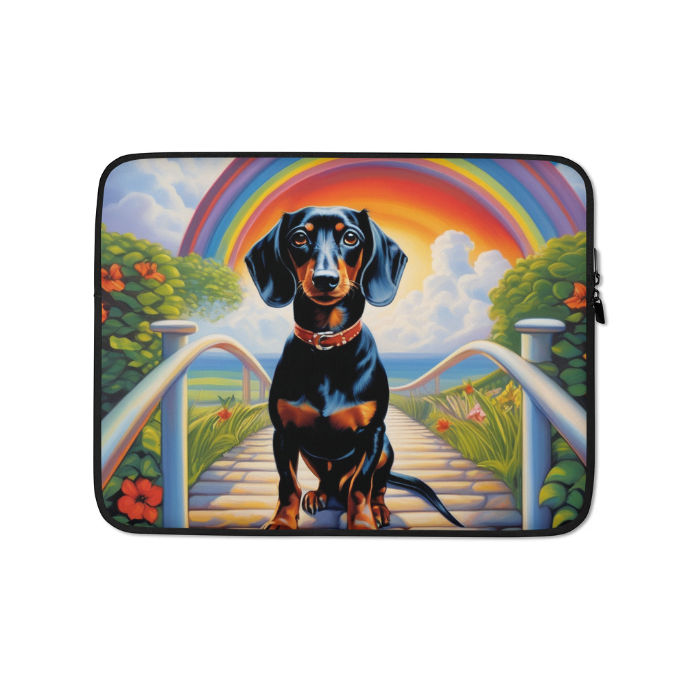 PugMug Custom Black Dachshund Laptop Sleeve