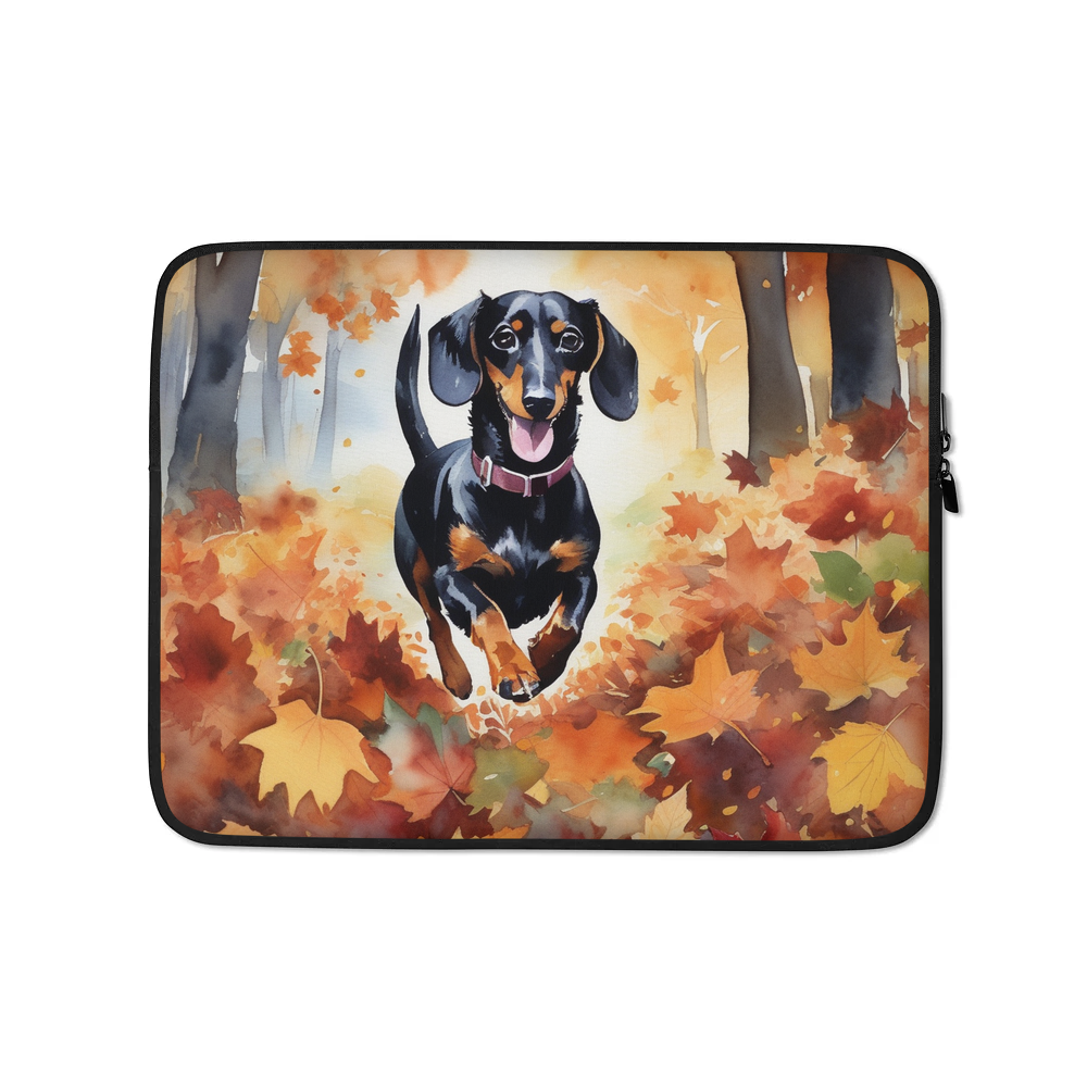 PugMug Custom Black Dachshund Laptop Sleeve