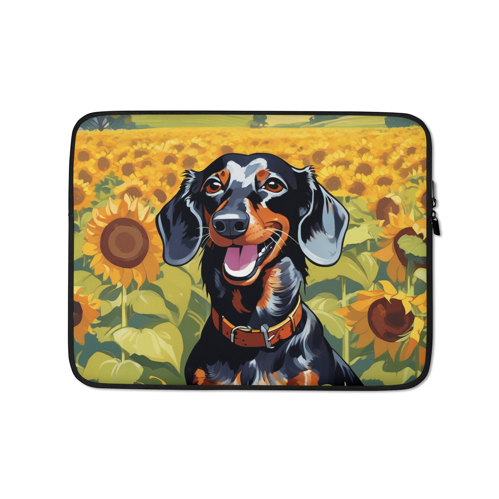 PugMug Custom Black Dachshund Laptop Sleeve