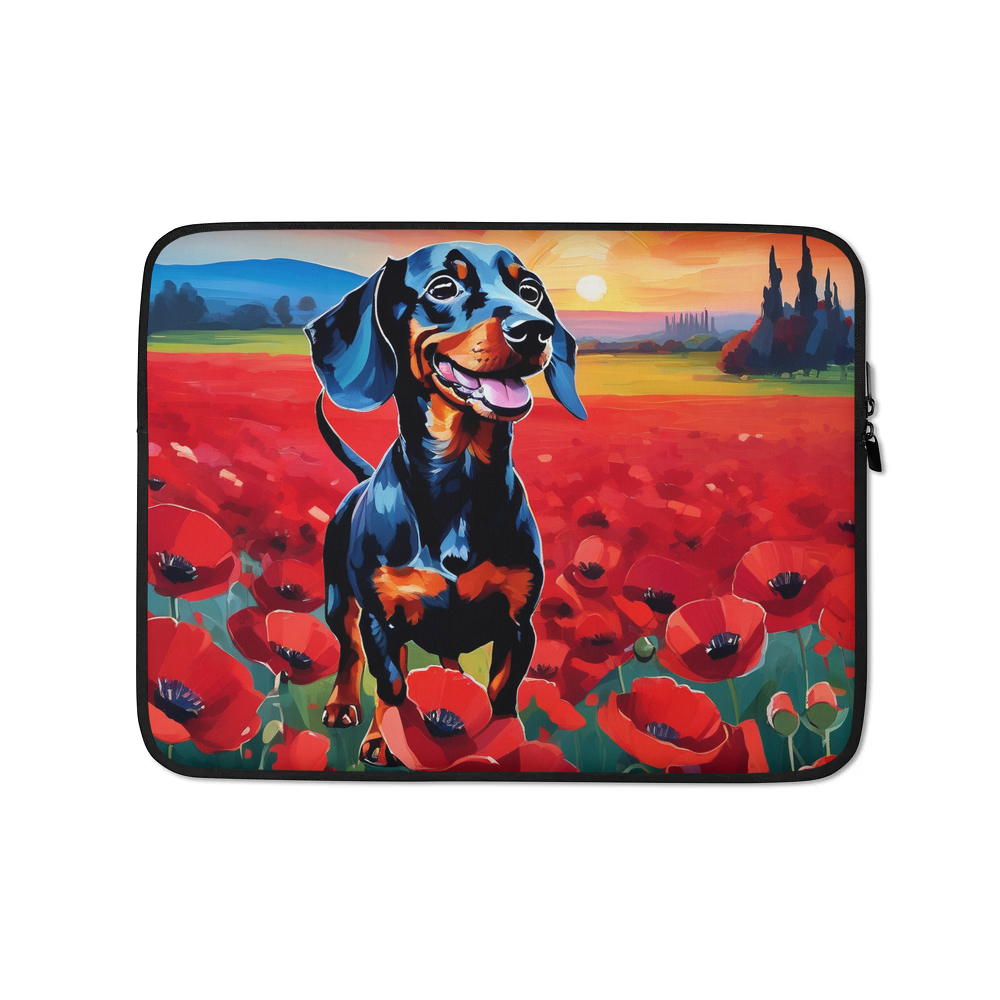 PugMug Custom Black Dachshund Laptop Sleeve