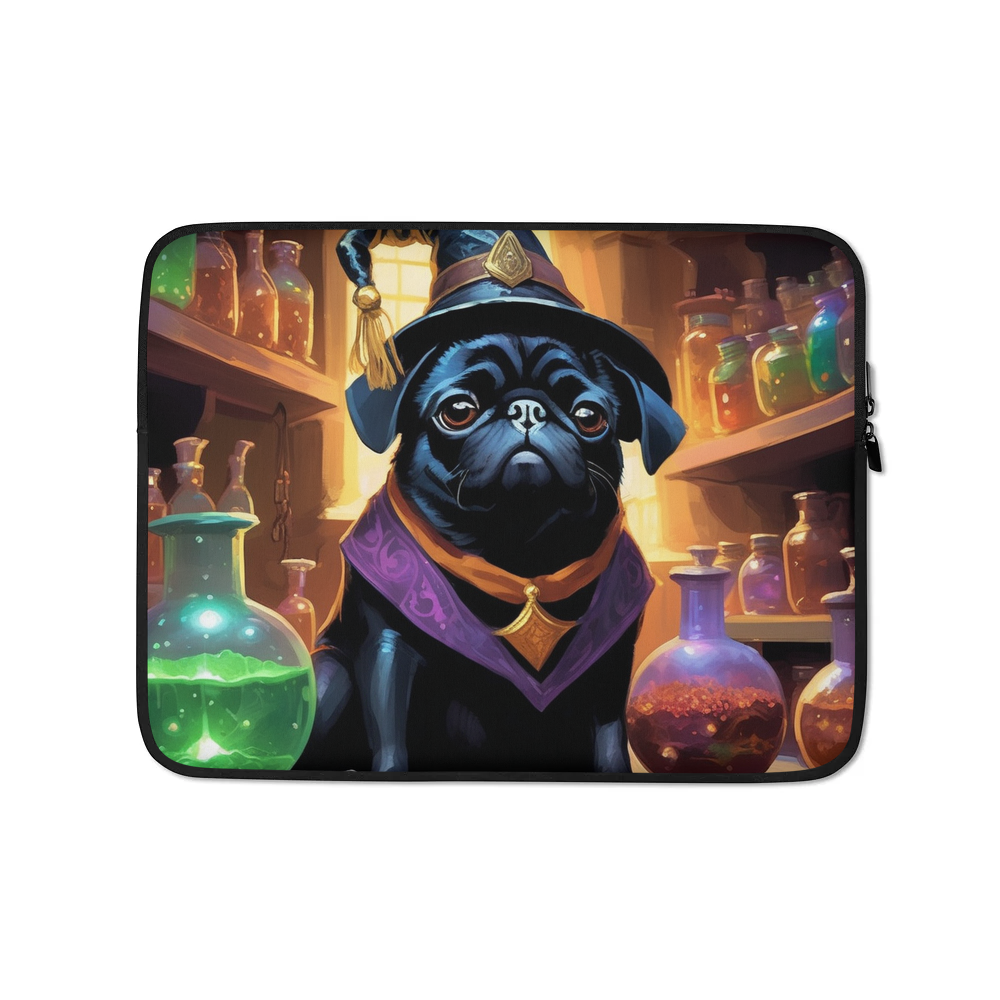PugMug Custom Black Pug Laptop Sleeve
