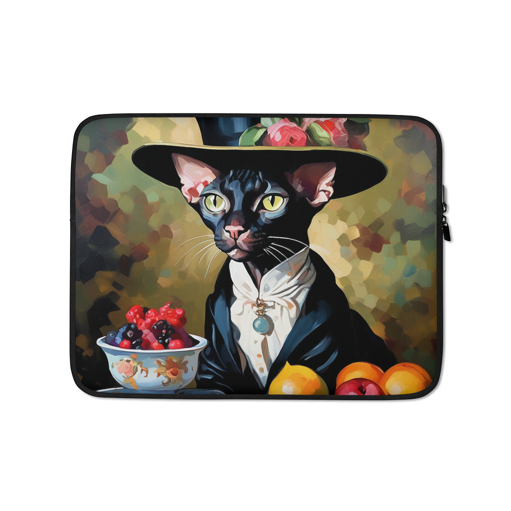 PugMug Custom Black Sphynx Cat Laptop Sleeve