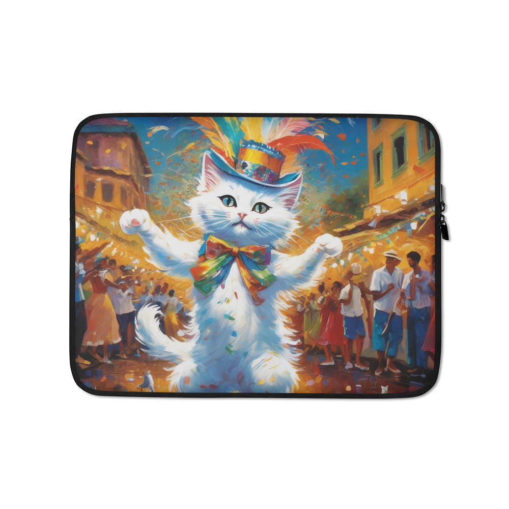 PugMug Custom White Companion Cat Laptop Sleeve