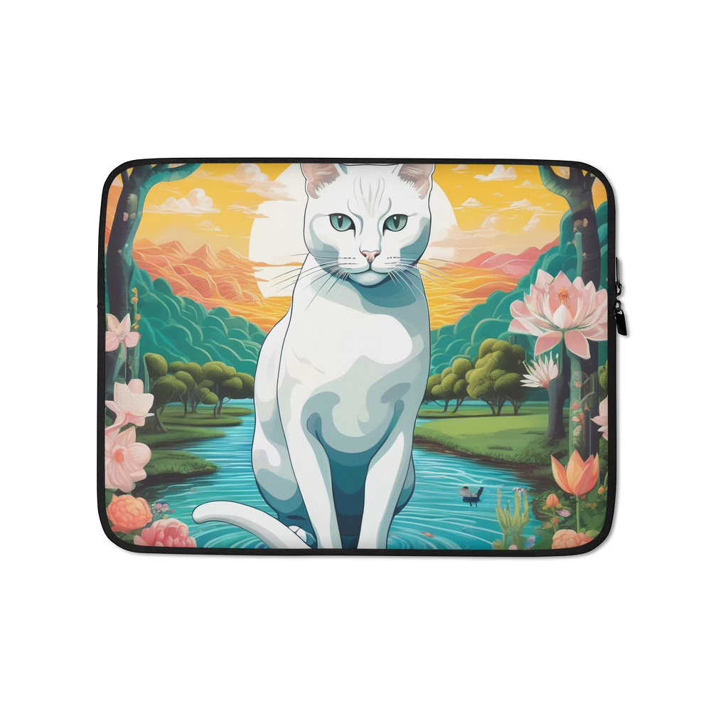 PugMug Custom White Companion Cat Laptop Sleeve