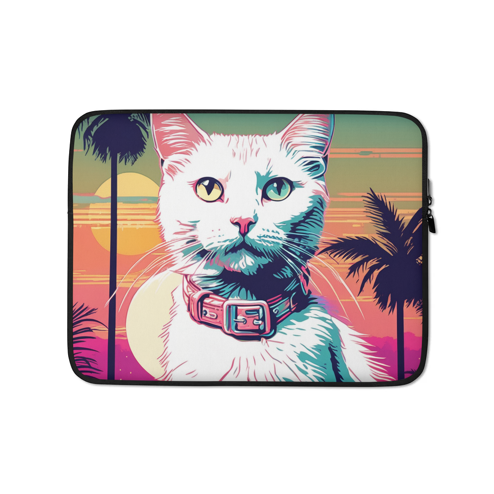PugMug Custom White Companion Cat Laptop Sleeve