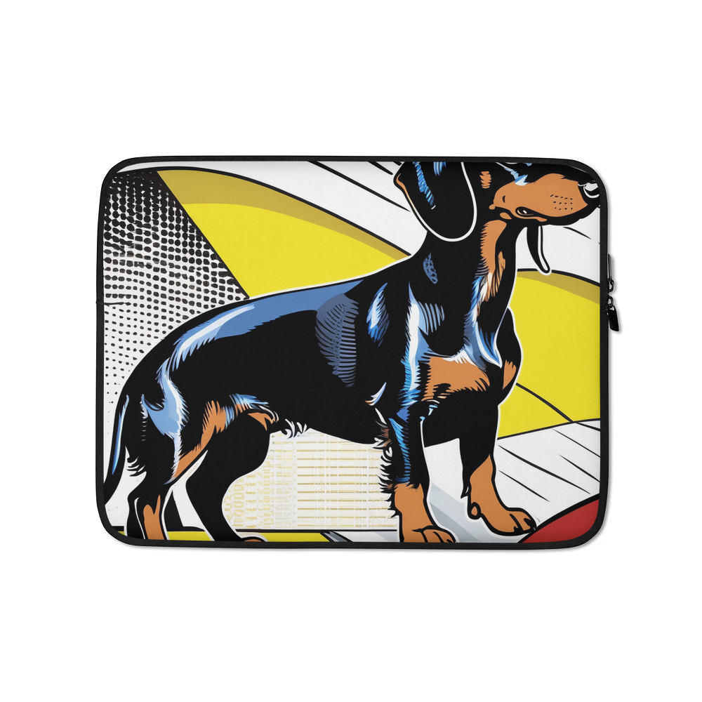 PugMug Custom Black Dachshund Laptop Sleeve