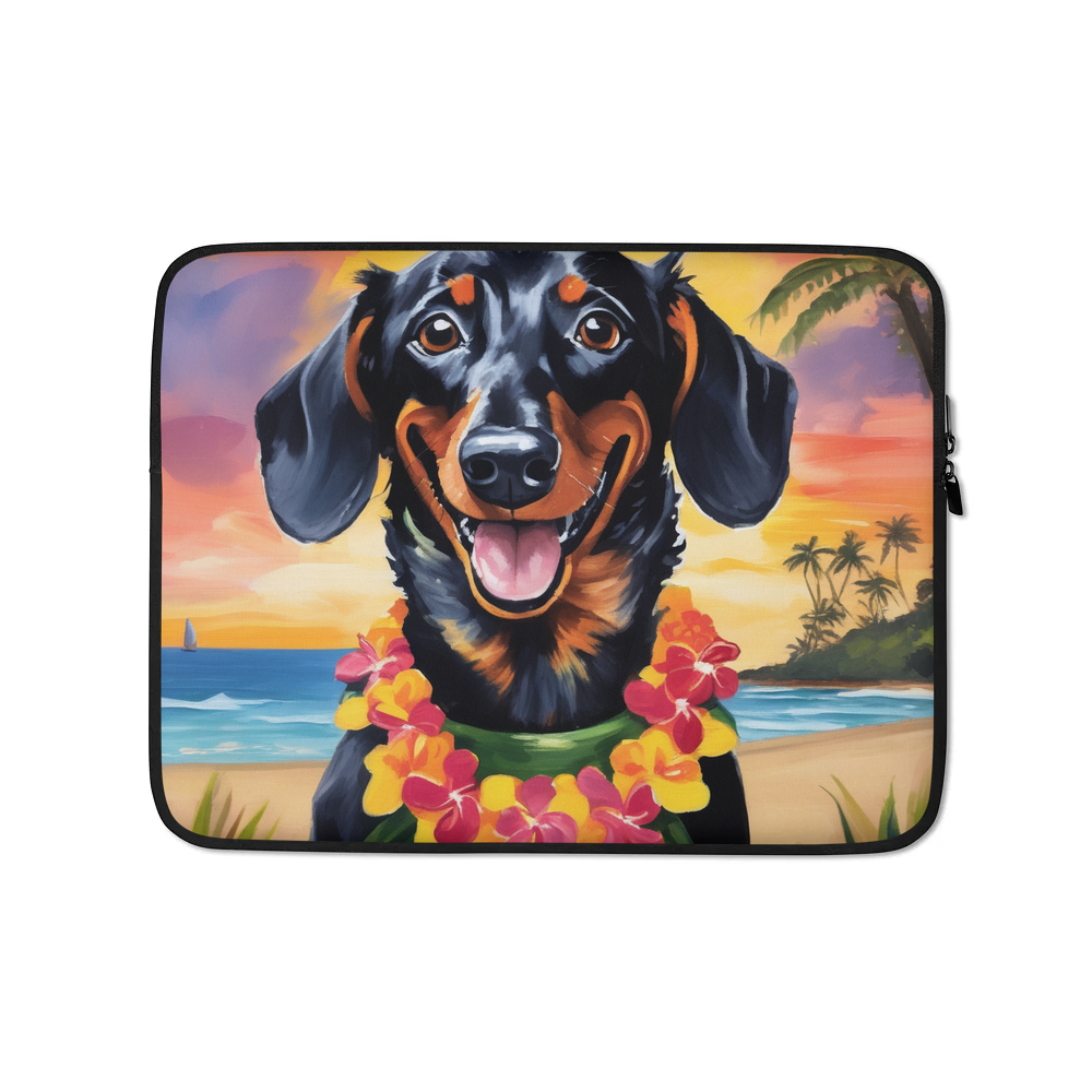 PugMug Custom Black Dachshund Laptop Sleeve