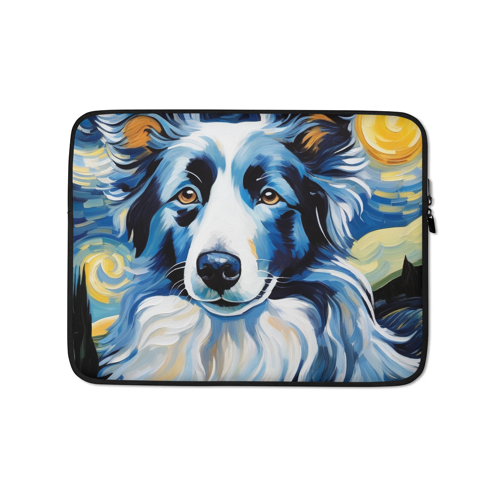 PugMug Custom Blue Merle Border Collie Laptop Sleeve