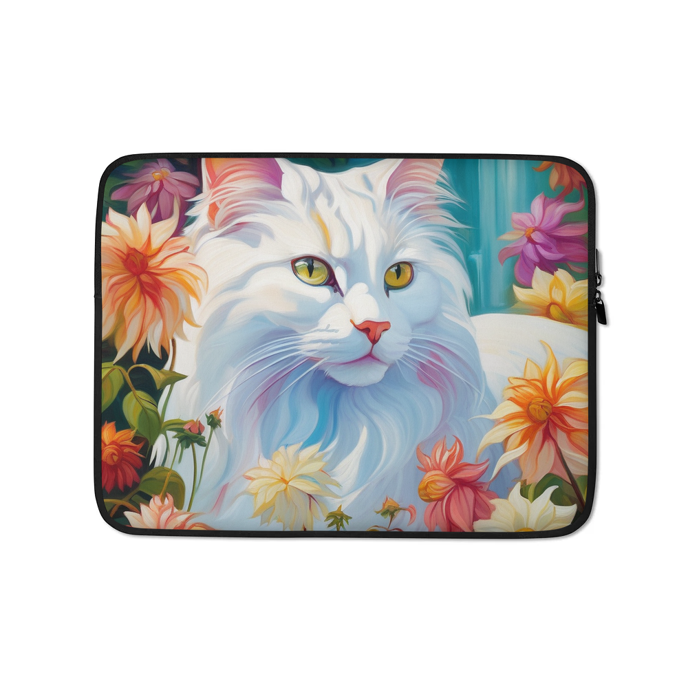 PugMug Custom White Companion Cat Laptop Sleeve