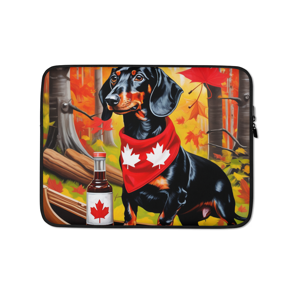 PugMug Custom Black Dachshund Laptop Sleeve