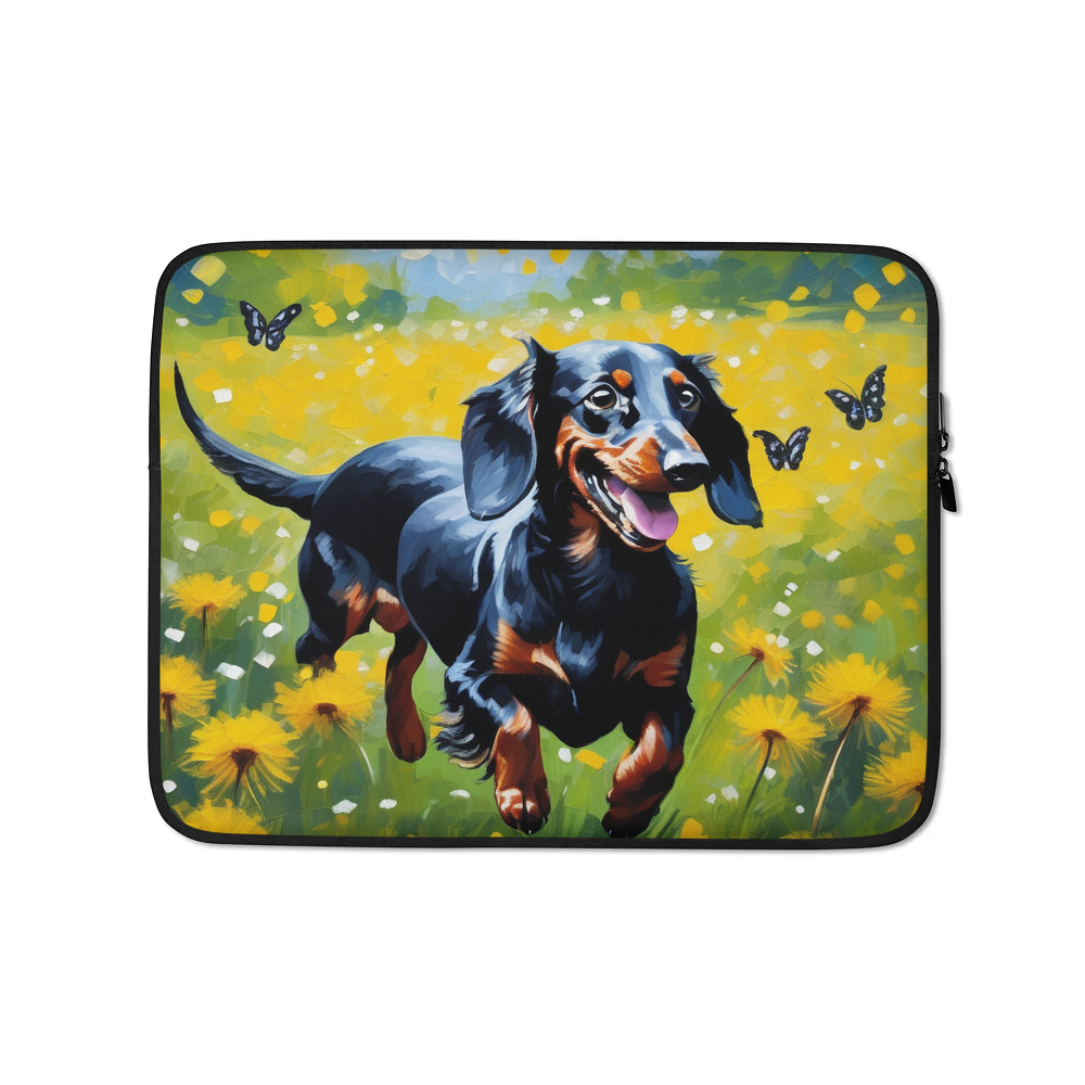PugMug Custom Black Dachshund Laptop Sleeve