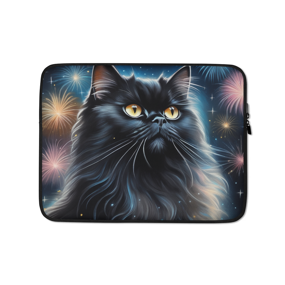 PugMug Custom Black Persian Cat Laptop Sleeve