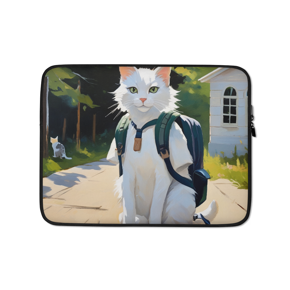 PugMug Custom White Companion Cat Laptop Sleeve