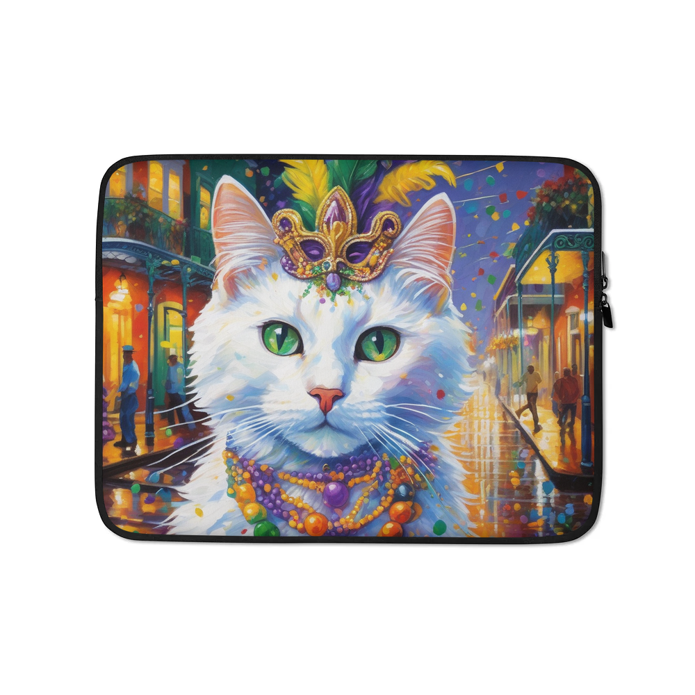 PugMug Custom White Companion Cat Laptop Sleeve