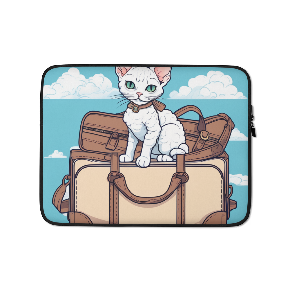 PugMug Custom White Devon Rex Cat Laptop Sleeve