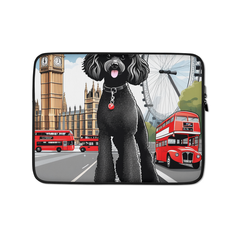 PugMug Custom Black Poodle Laptop Sleeve