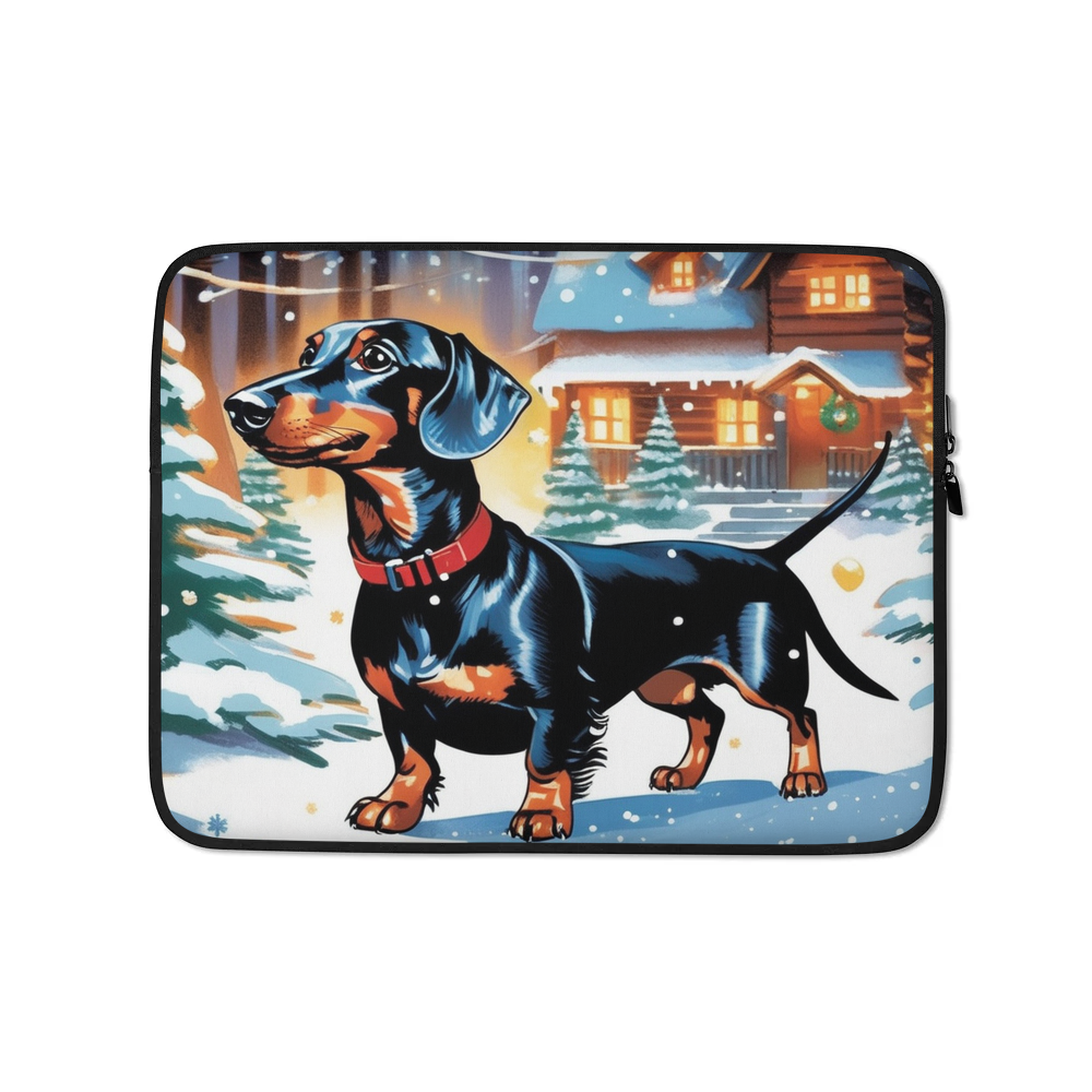 PugMug Custom Black Dachshund Laptop Sleeve