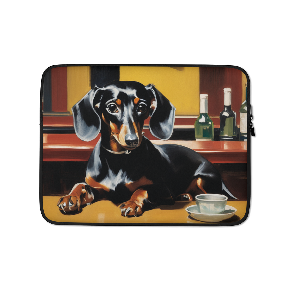 PugMug Custom Black Dachshund Laptop Sleeve