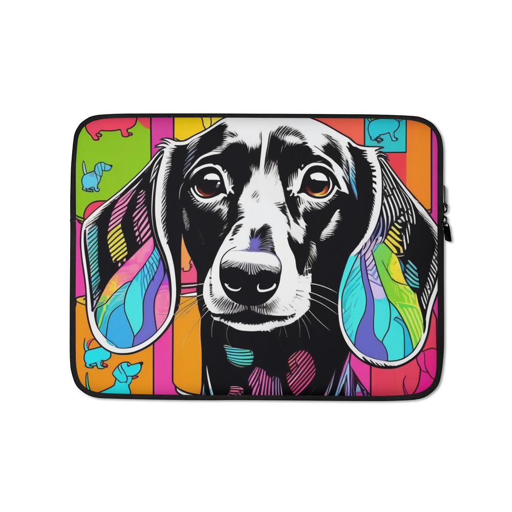 PugMug Custom Black Dachshund Laptop Sleeve
