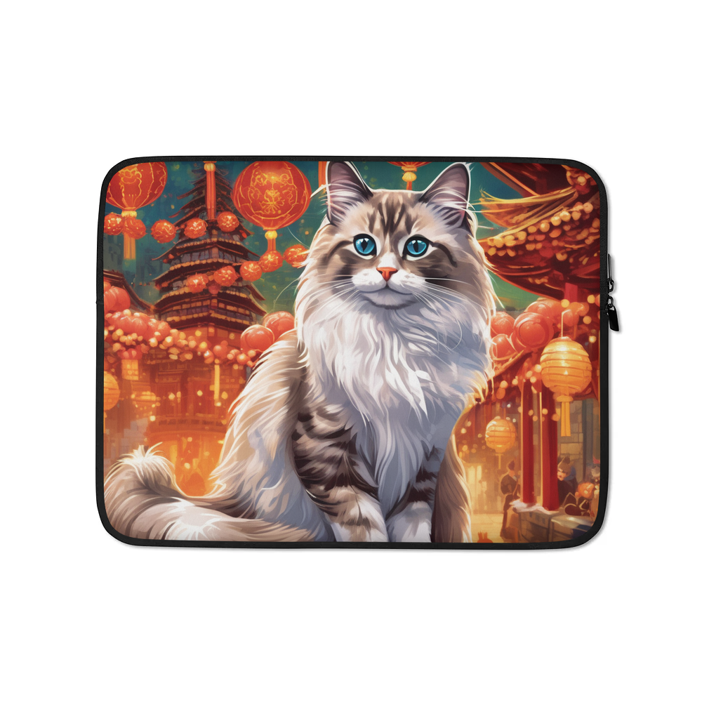 PugMug Custom Tabby Ragdoll Cat Laptop Sleeve