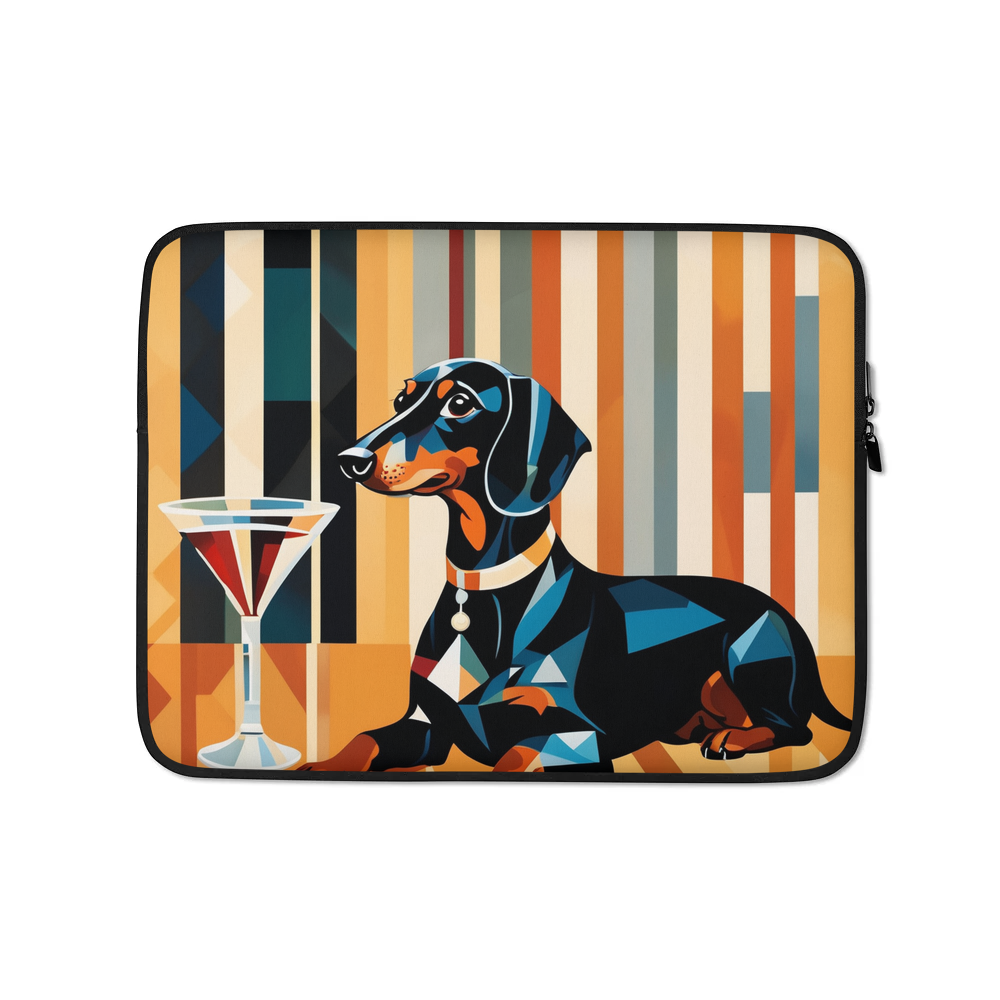 PugMug Custom Black Dachshund Laptop Sleeve