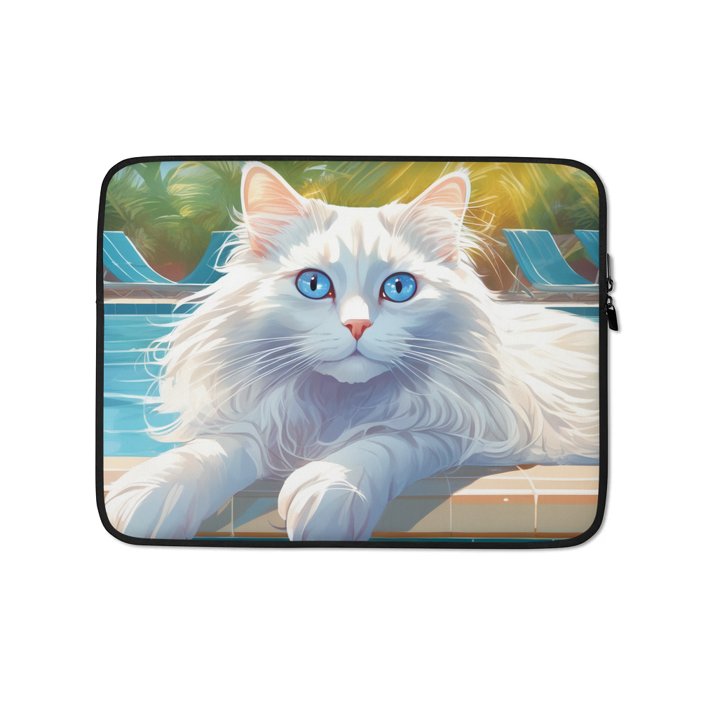 PugMug Custom White Ragdoll Cat Laptop Sleeve