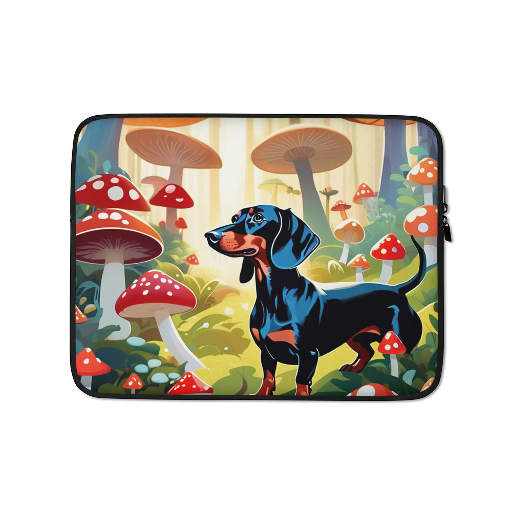 PugMug Custom Black Dachshund Laptop Sleeve