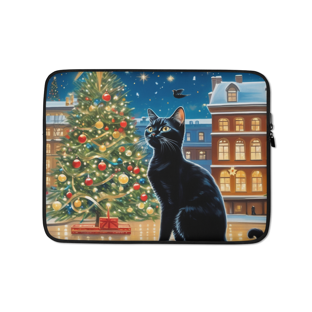 PugMug Custom Black Companion Cat Laptop Sleeve
