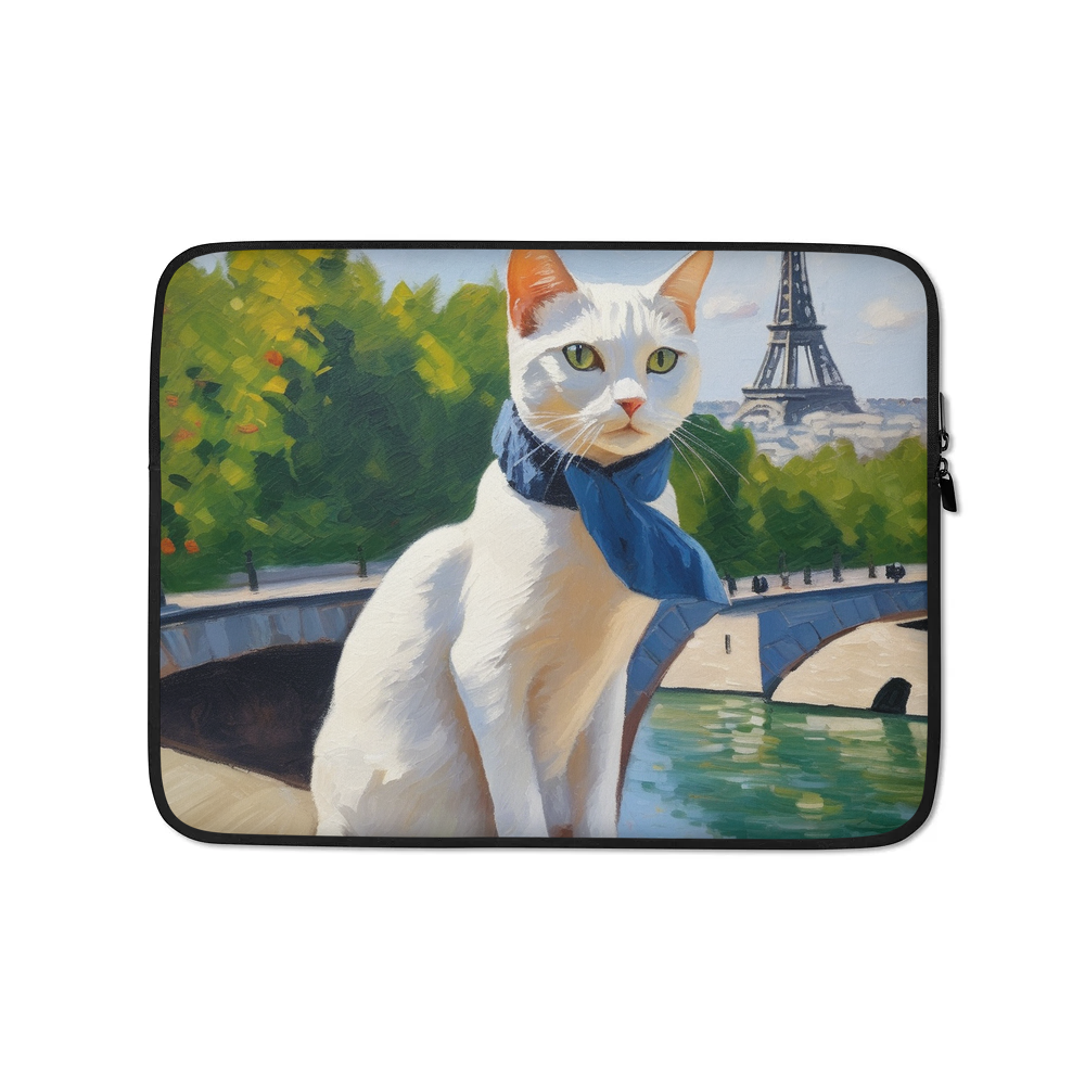 PugMug Custom White Companion Cat Laptop Sleeve