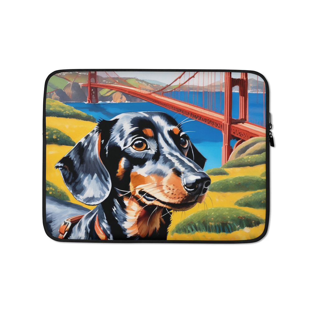 PugMug Custom Black Dachshund Laptop Sleeve