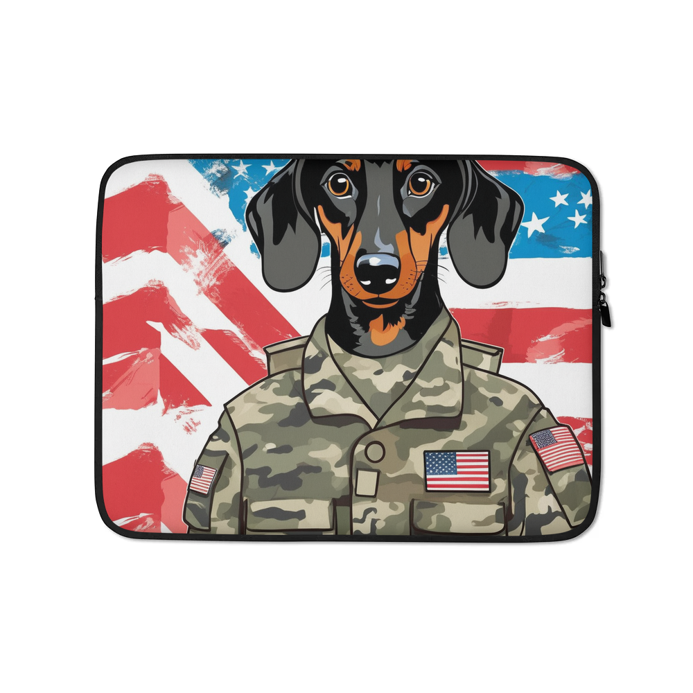 PugMug Custom Black Dachshund Laptop Sleeve