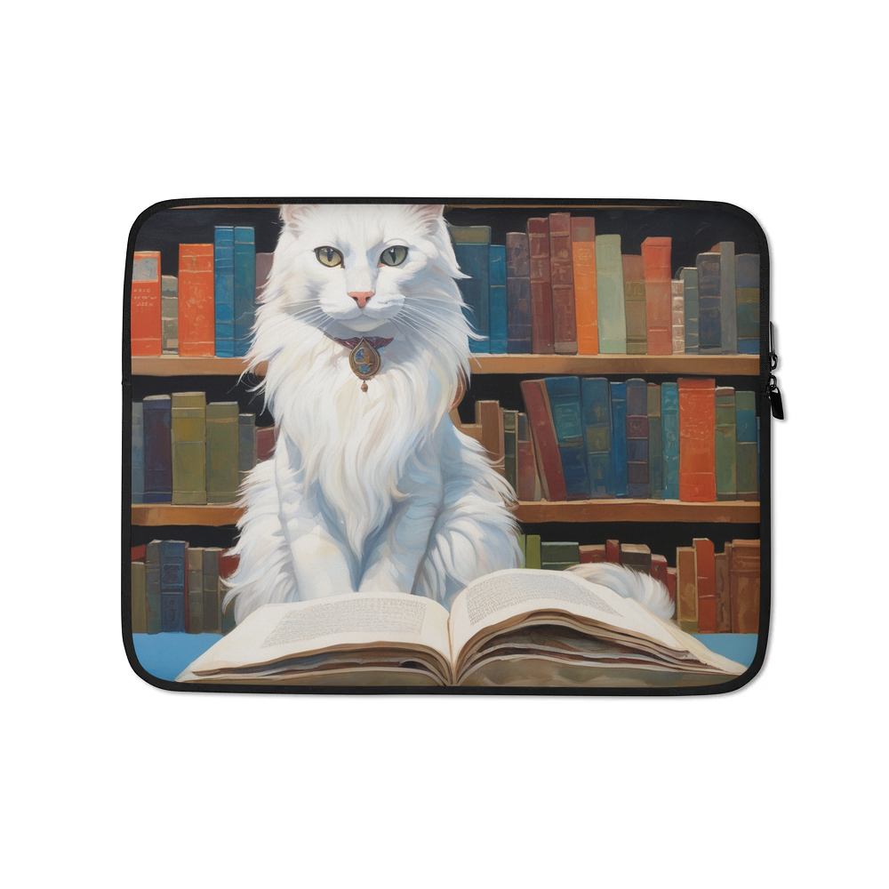 PugMug Custom White Companion Cat Laptop Sleeve