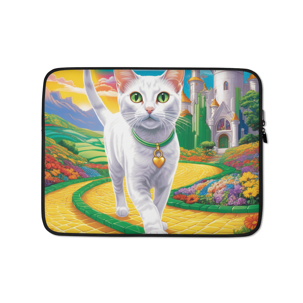 PugMug Custom White Abyssinian Cat Laptop Sleeve