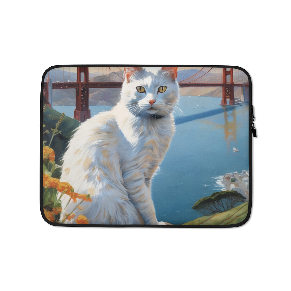 PugMug Custom White Companion Cat Laptop Sleeve