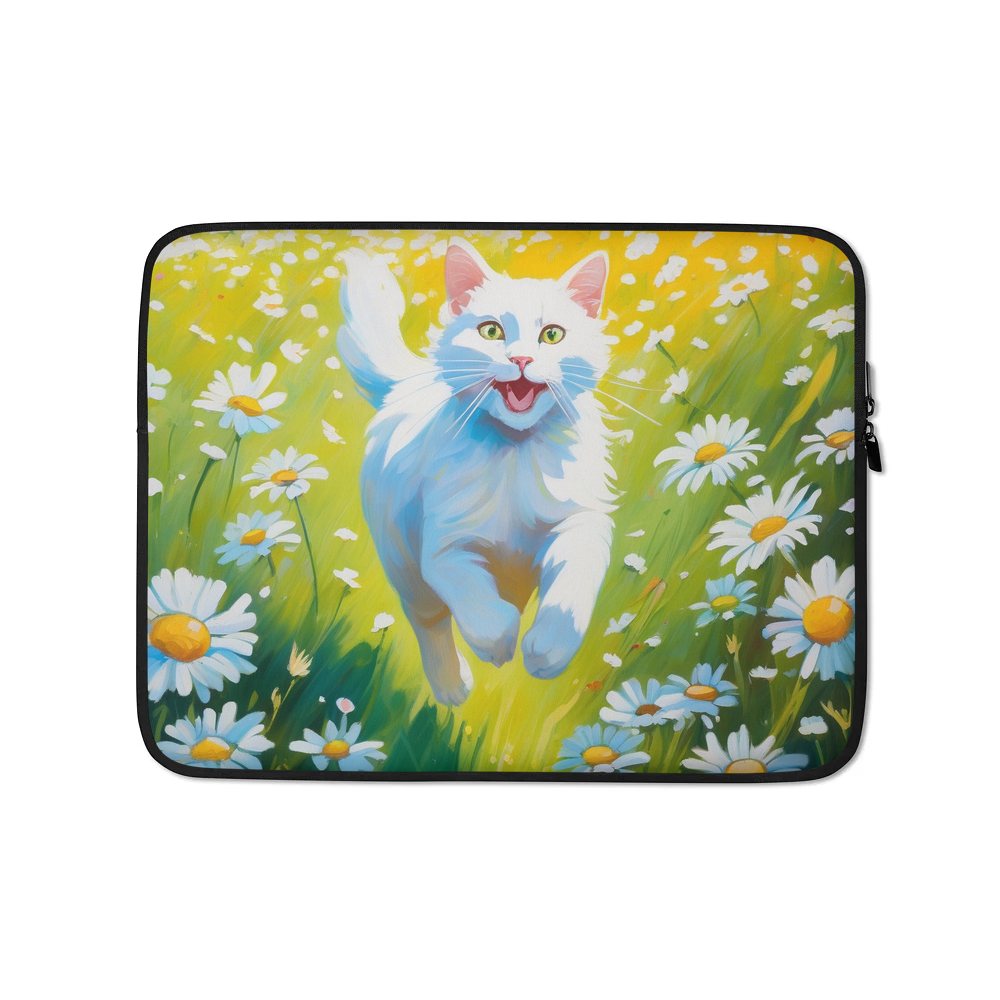 PugMug Custom White Companion Cat Laptop Sleeve