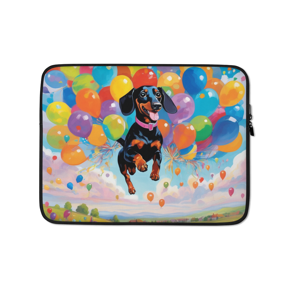 PugMug Custom Black Dachshund Laptop Sleeve